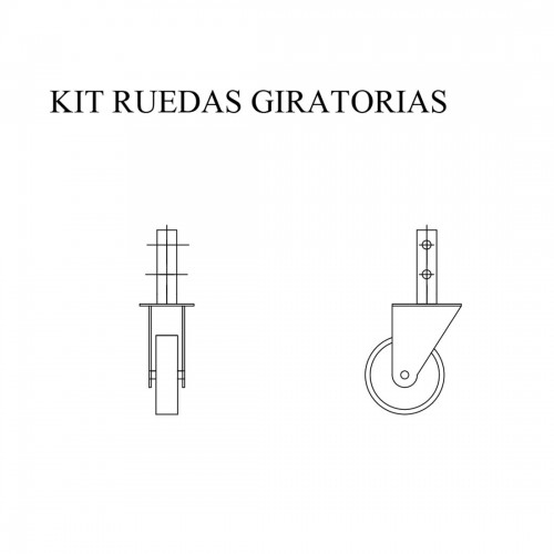 Kit 4 ruedas giratorias